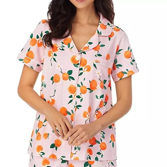 Kate Spade Pink Orange Tangerine Short Sleeve Pajama Top Size 2X - Picture 1 of 9